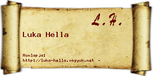Luka Hella névjegykártya